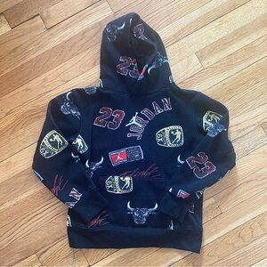 Jordan Black Hoodie with Red Logo